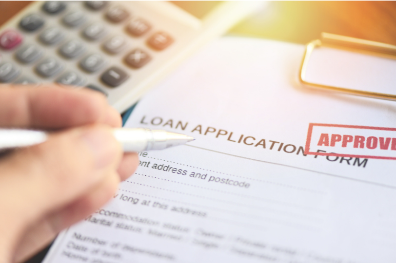 Loan application form being completed