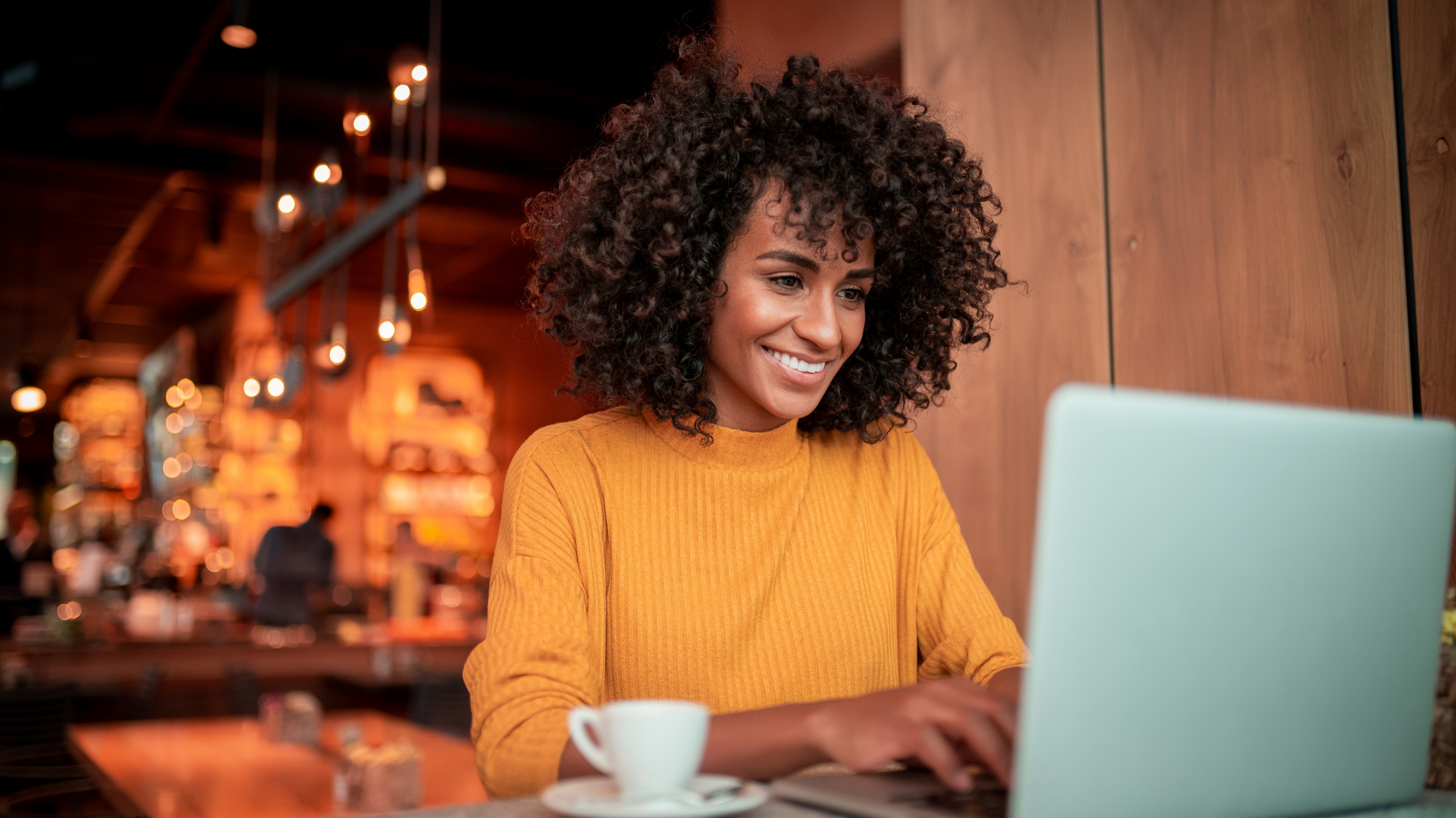Woman using laptop